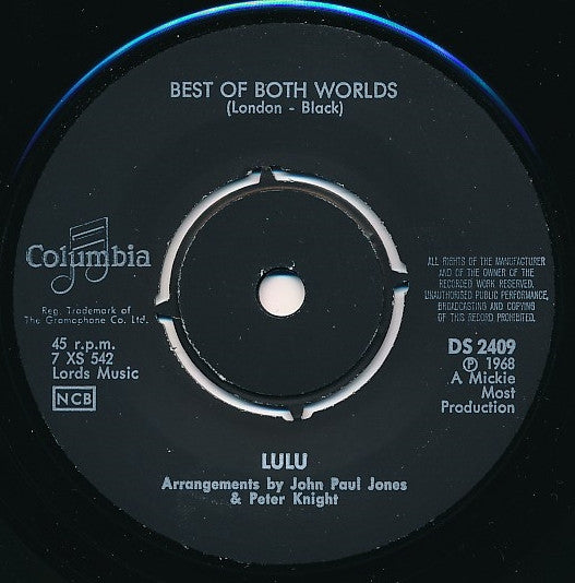 Lulu : Morning Dew / Best Of Both Worlds (7", Single)