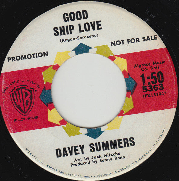 Davey Summers : Calling All Cars / Good Ship Love (7", Single, Promo)