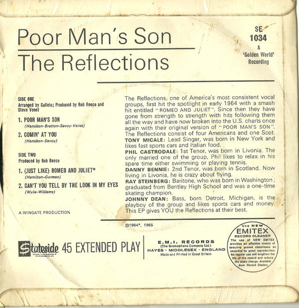 The Reflections (2) : Poor Man's Son (7", EP)