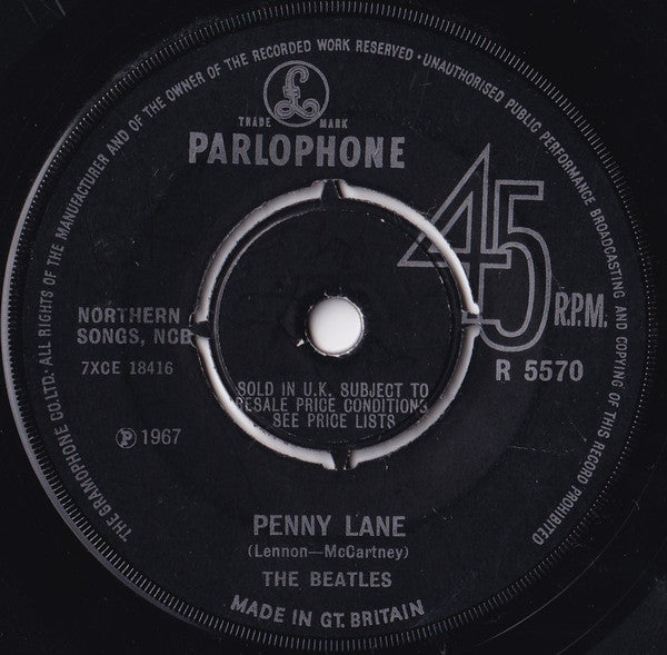 The Beatles : Strawberry Fields Forever / Penny Lane (7", Single, Mono, Pus)