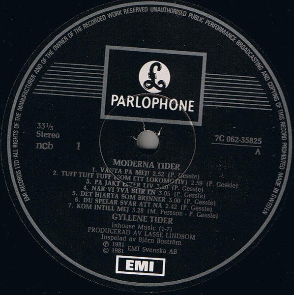 Gyllene Tider : Moderna Tider (LP, Album + 7", EP)