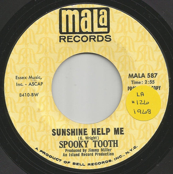 Spooky Tooth : Sunshine Help Me (7", Promo)