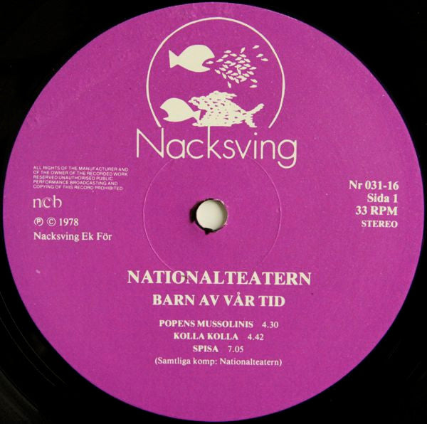 Nationalteatern : Barn Av Vår Tid (LP, Album)