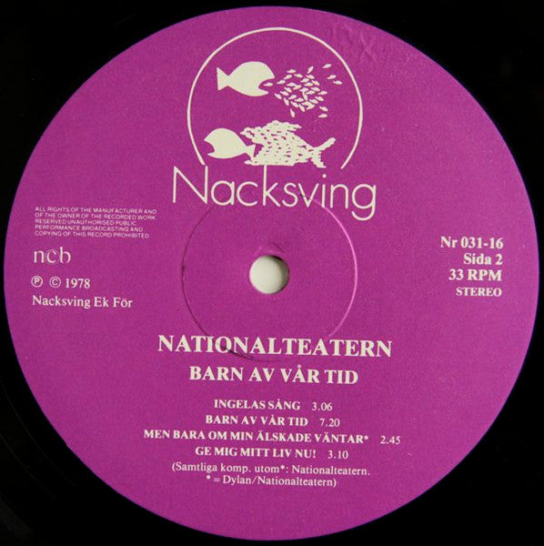 Nationalteatern : Barn Av Vår Tid (LP, Album)