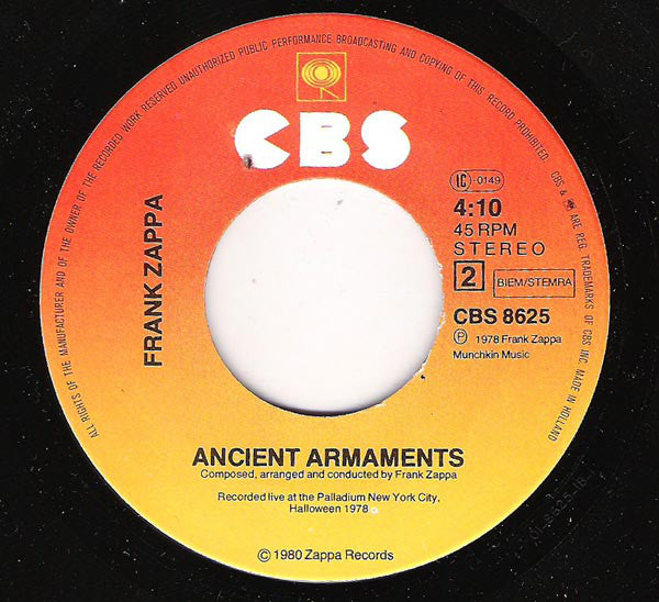 Frank Zappa : I Don't Wanna Get Drafted! (7", Single)