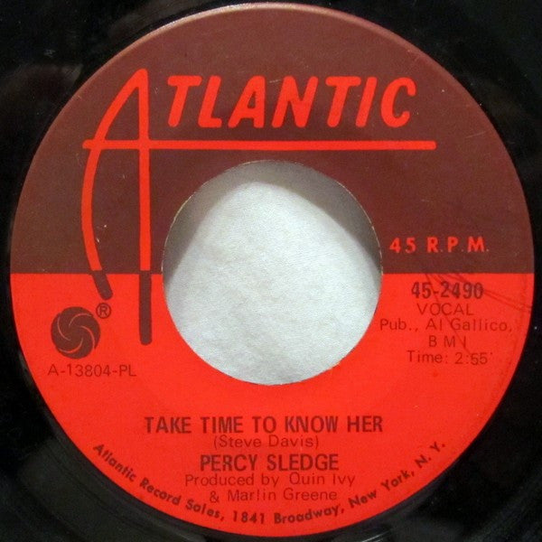 Percy Sledge : Take Time To Know Her / It's All Wrong But It's Alright (7", Single, Pla)