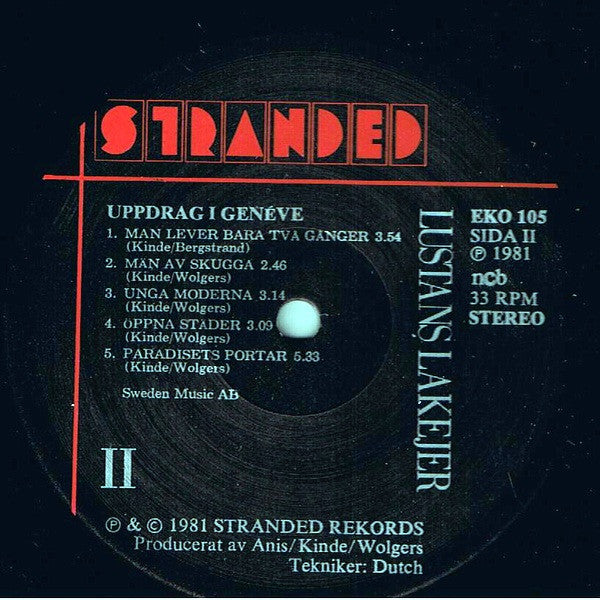 Lustans Lakejer : Uppdrag I Genève (LP, Album)