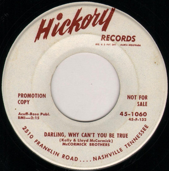 The McCormick Brothers : Make Your Last Kiss The Sweetest / Darling, Why Can't You Be True (7", Promo)