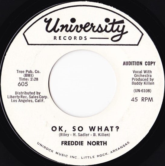 Freddie North : How To Cry / Ok, So What? (7", Single, Promo)