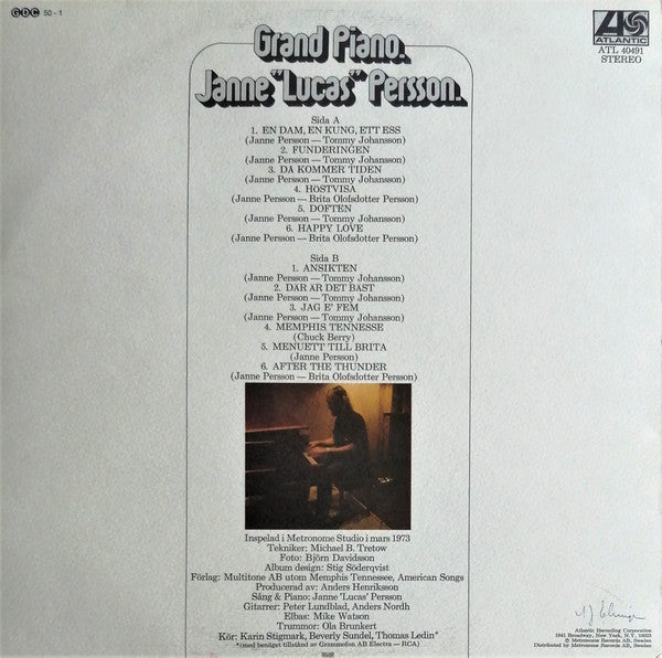 Jan Persson : Grand Piano (LP, Album)