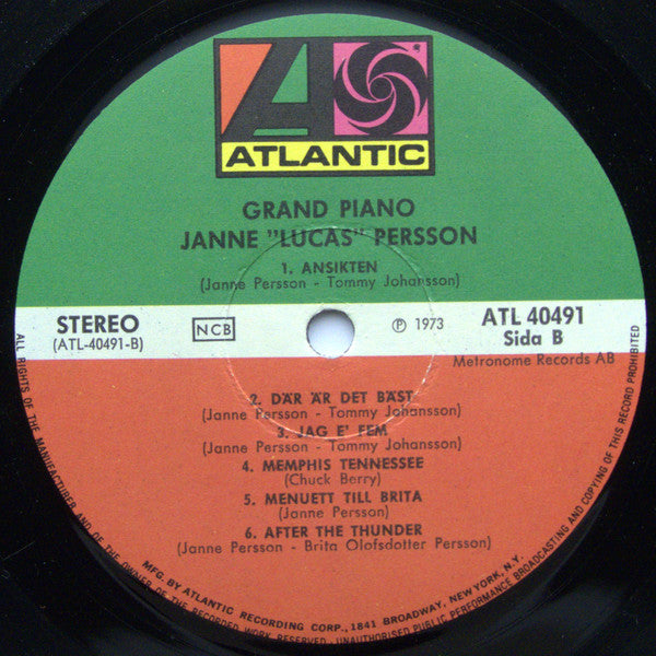 Jan Persson : Grand Piano (LP, Album)