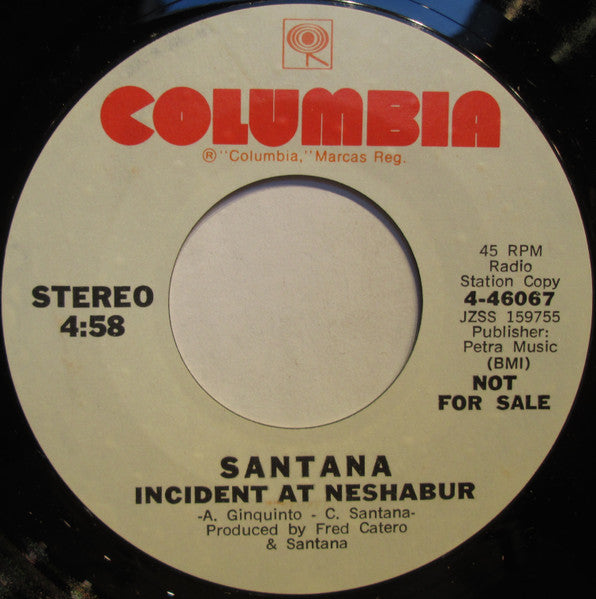 Santana : Samba Pa Ti (7", Promo)