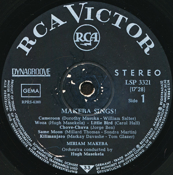 Miriam Makeba : Makeba Sings! (LP, Album)