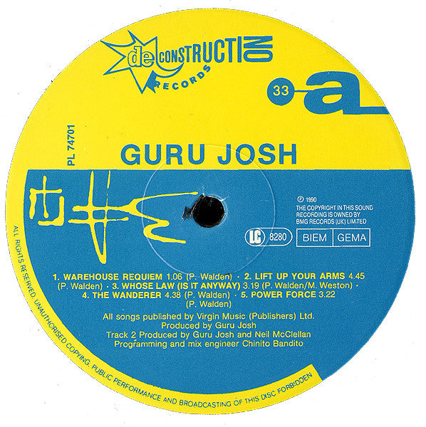 Guru Josh : Infinity (LP, Album)