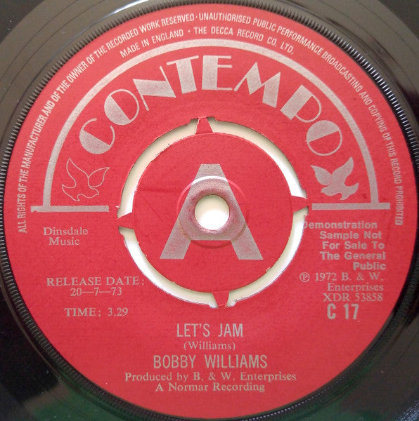 Bobby Williams (16) : Let's Jam (7", Promo)