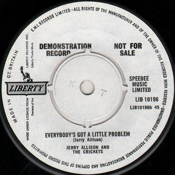 Jerry Allison And The Crickets (2) : Now Hear This / Everybody's Got A Little Problem (7", Promo)