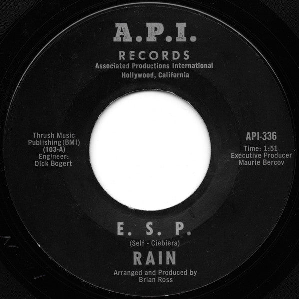 Rain (12) : E.S.P. / Outta My Life (7", Single, Styrene)
