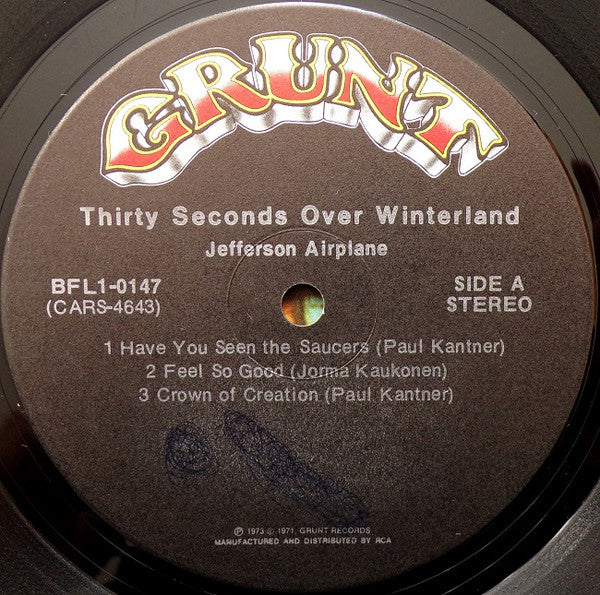 Jefferson Airplane : Thirty Seconds Over Winterland (LP, Album, Ind)
