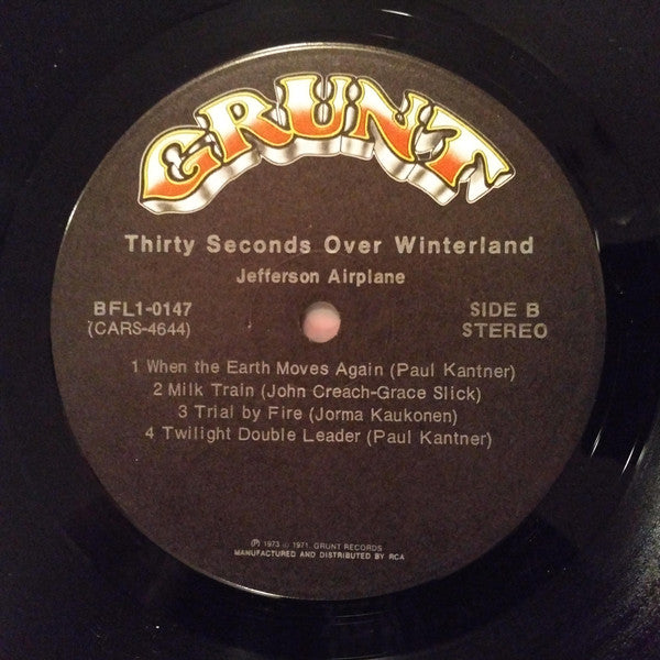 Jefferson Airplane : Thirty Seconds Over Winterland (LP, Album, Ind)