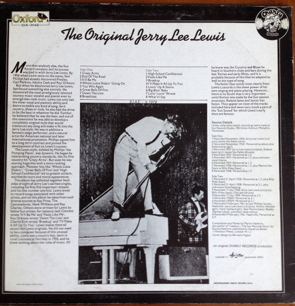 Jerry Lee Lewis : The Original Jerry Lee Lewis (LP, Comp, RE)