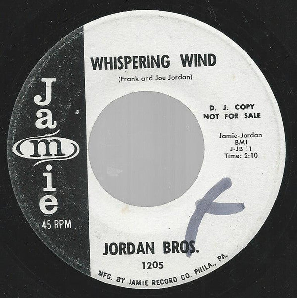 The Jordan Brothers : Whispering Wind (7", Promo)