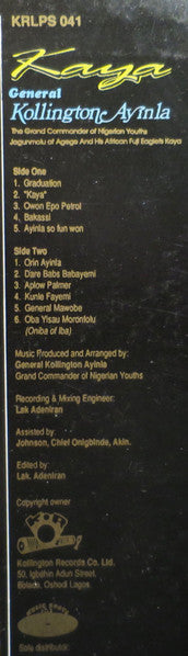 Alhaji Chief Kollington Ayinla & His Fuji '78 Organization : Kaya (LP)