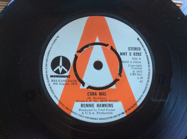Ronnie Hawkins : Cora Mae / Ain't That A Shame (7", Promo)