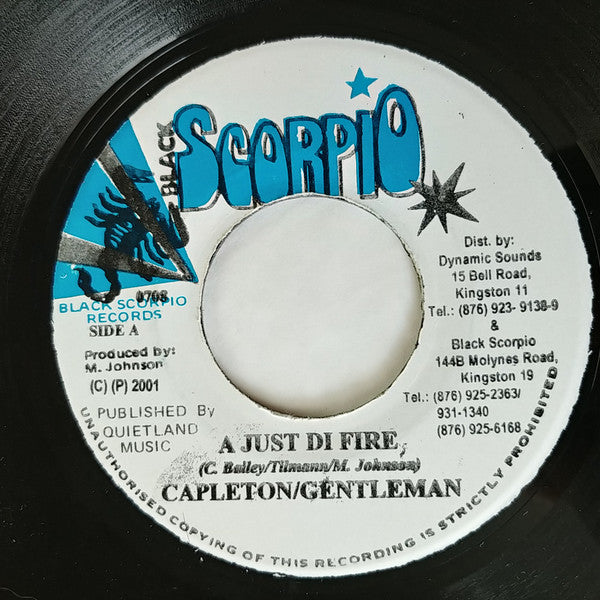 Capleton / Gentleman : A Just Di Fire (7")