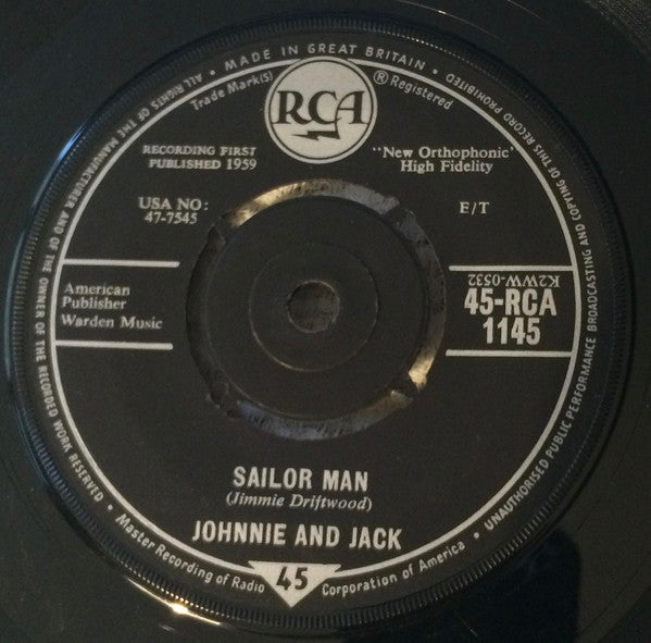 Johnnie And Jack : Sailor Man / Wild And Wicked World (7", Single)