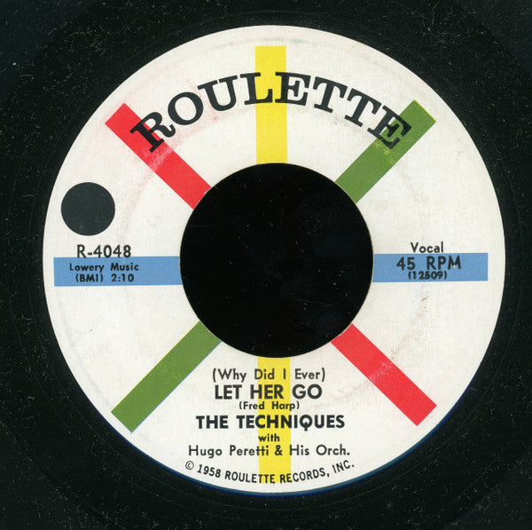 The Techniques (2) With  The Hugo Peretti Orchestra : Marindy (7", Single, Mono)