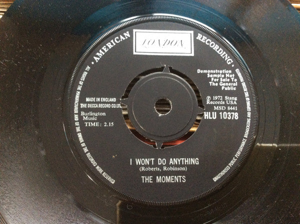 The Moments : Love On A Two Way Street (7", Single, Promo)