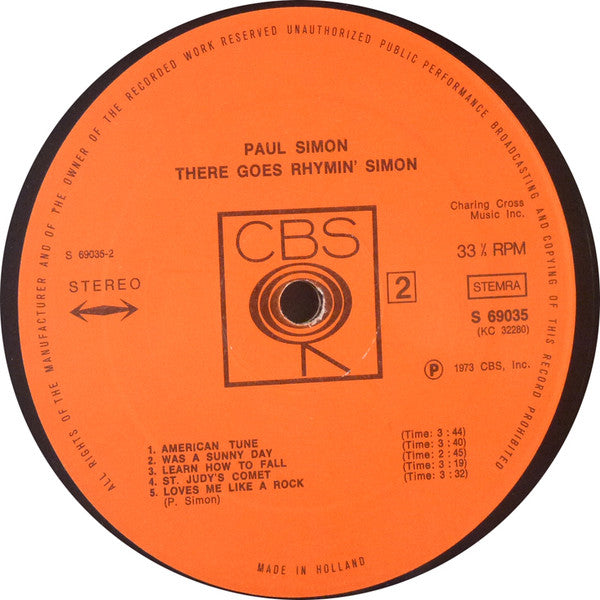 Paul Simon : There Goes Rhymin' Simon  (LP, Album, Gat)