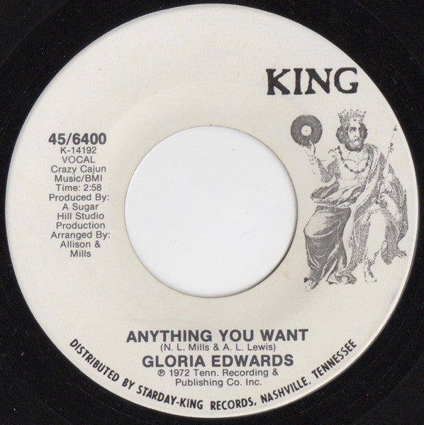 Gloria Edwards : (Need Nobody To Help Me) Keep Up With My Man (7")