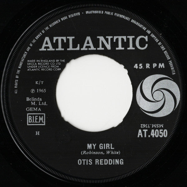 Otis Redding : My Girl / Down In The Valley (7", Single, Mono)
