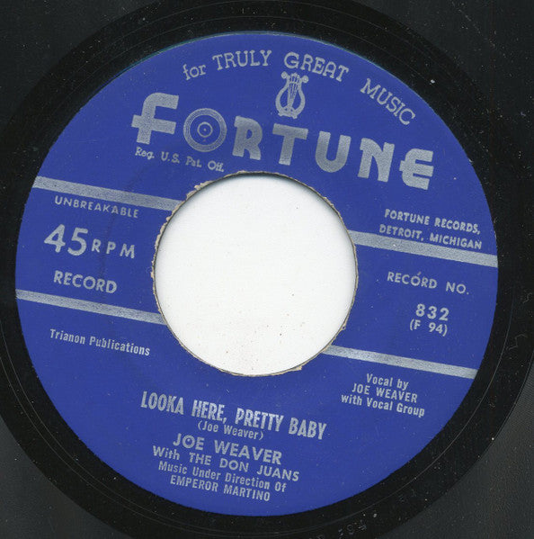 Joe Weaver With The Don Juans : Looka Here Pretty Baby  (7", Single)
