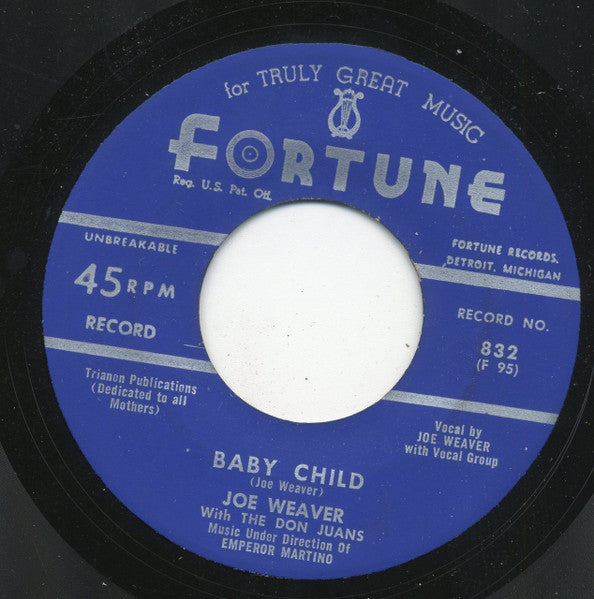 Joe Weaver With The Don Juans : Looka Here Pretty Baby  (7", Single)