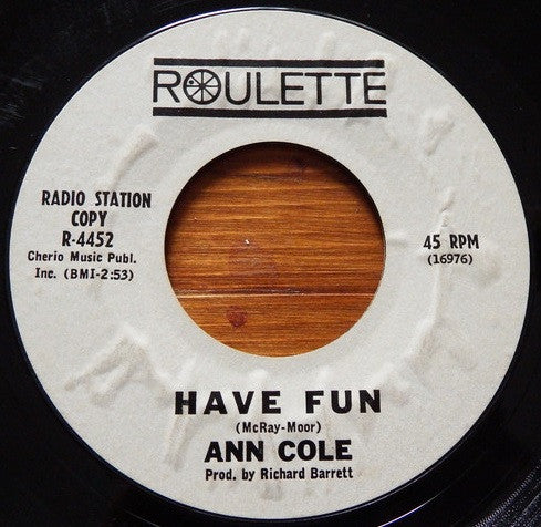 Ann Cole : Don't Stop The Wedding (7", Promo)