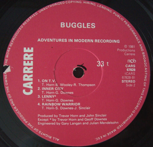 The Buggles : Adventures In Modern Recording (LP, Album)