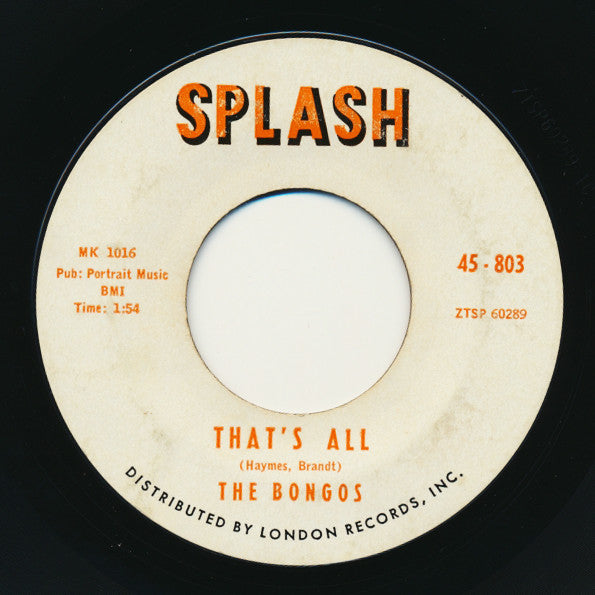 The Bongos (4) : That's All / My Love, My Love (7")