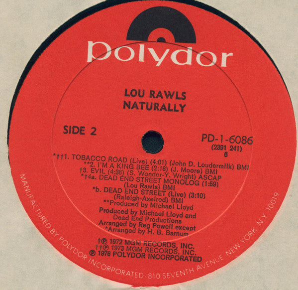 Lou Rawls : Naturally (LP, Comp, All)