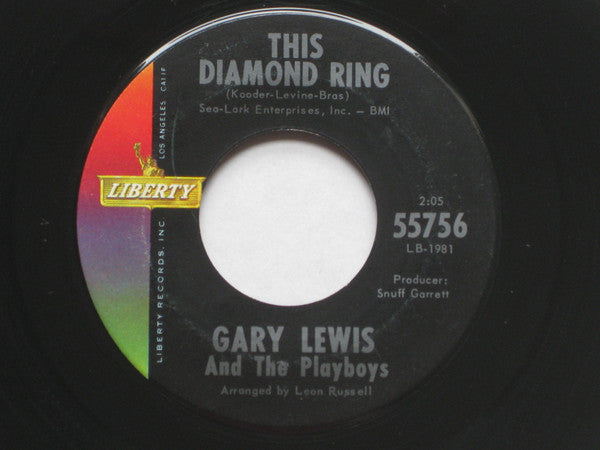 Gary Lewis & The Playboys : This Diamond Ring / Hard To Find (7", Ind)