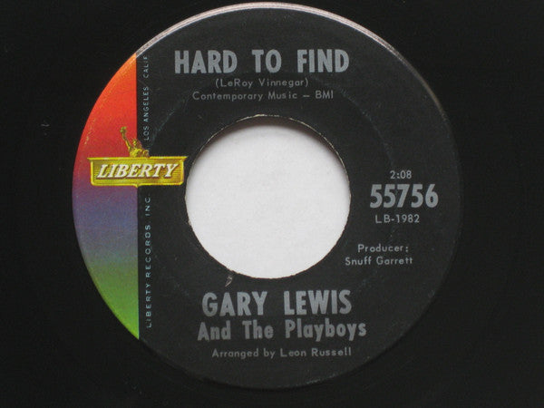 Gary Lewis & The Playboys : This Diamond Ring / Hard To Find (7", Ind)