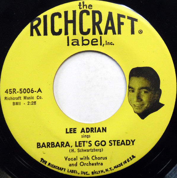 Lee Adrian : Barbara, Let's Go Steady/I'm So Lonely (7", Promo)