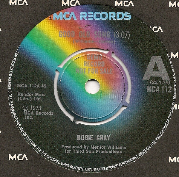 Dobie Gray : Good Old Song / Reachin' Tor The Feelin (7", Promo)