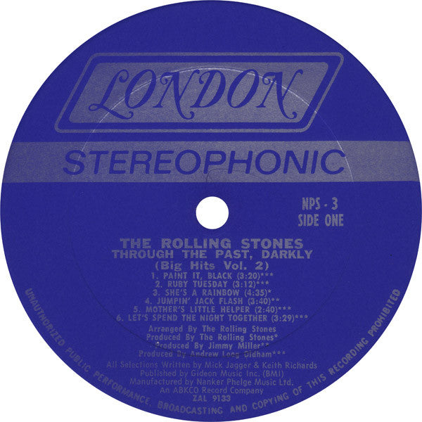The Rolling Stones : Through The Past, Darkly (Big Hits Vol. 2) (LP, Comp, Oct)