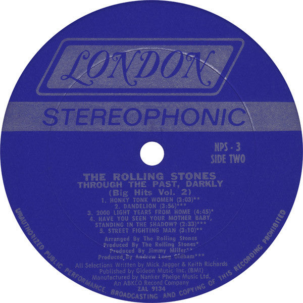 The Rolling Stones : Through The Past, Darkly (Big Hits Vol. 2) (LP, Comp, Oct)