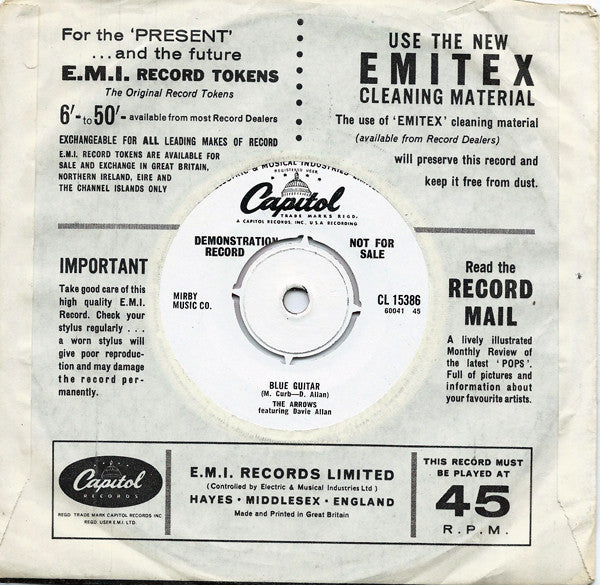 Davie Allan & The Arrows : Apache '65 / Blue Guitar (7", Single, Promo)