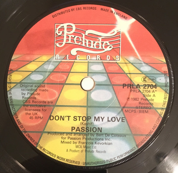 Passion (2) : Don't Stop My Love (7")