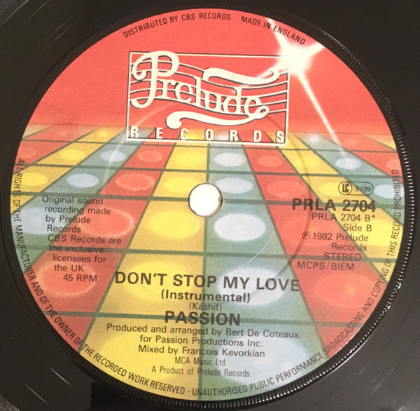 Passion (2) : Don't Stop My Love (7")