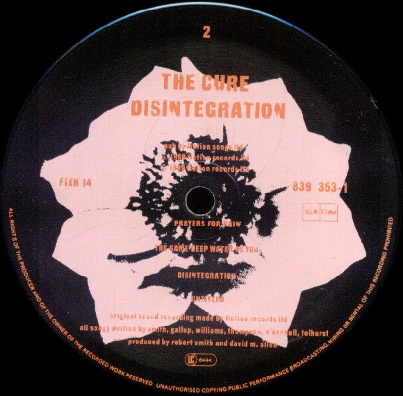 The Cure : Disintegration (LP, Album, Smo)